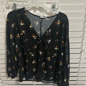 GAP Black Floral Women's Blouse